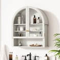 thumbnail image 1 of EYYTHUNG Arched Cabinet Wall Mounted, Bathroom Medicine Cabinets, Floating Storage Cabinet with Acrylic Door and Open Shelf, White, 1 of 7
