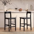 thumbnail image 1 of EYYTHUNG Bar Stools Set of 2, Farmhouse 25-Inch Mid Century Modern Barstools, Counter Height Stools, Black, 1 of 7
