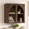 thumbnail image 1 of EYYTHUNG Bathroom Wall Cabinet, Medicine Cabinets with Arched Acrylic Door, Over Toilet Storage Cabinet with Adjustable Shelf, Brown, 1 of 6