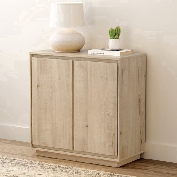 EYYTHUNG Buffet Storage Cabinet, Sideboard Accent Cabinet, Modern Credenza, 31.5 x 15.75 x 31.1 in, Light Oak