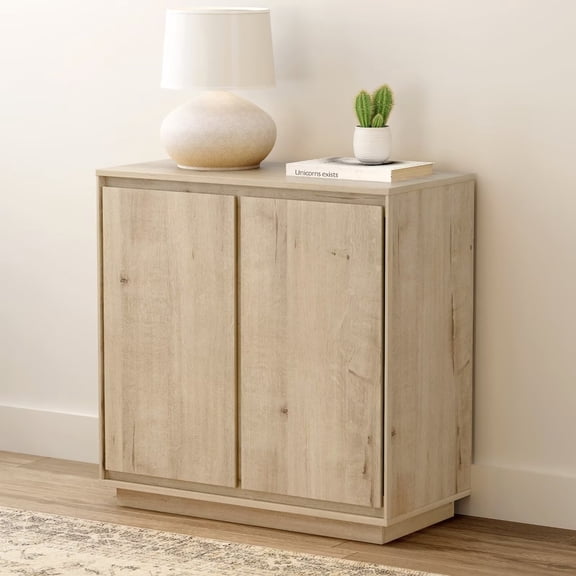 EYYTHUNG Buffet Storage Cabinet, Sideboard Accent Cabinet, Modern Credenza, 31.5 x 15.75 x 31.1 in, Light Oak