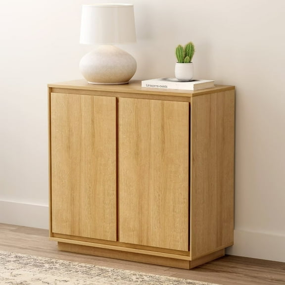 EYYTHUNG Buffet Storage Cabinet, Sideboard Accent Cabinet, Modern Credenza, 31.5 x 15.75 x 31.1 in, Natural Oak