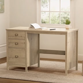 EYYTHUNG Executive Desk with Drawers, 47.2 x 21.7 in, Home Office Desk, Light Oak