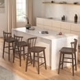 thumbnail image 1 of EYYTHUNG Farmhouse Bar Stools Set of 4, Ergonomic Curved Back and Stain Resistant, Brown, 1 of 7