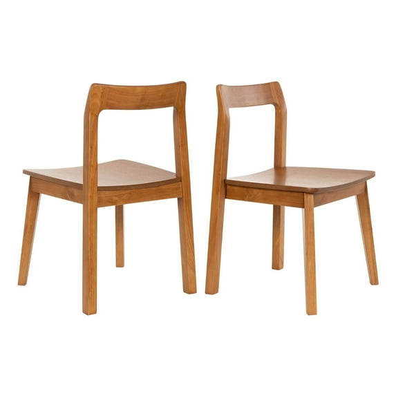EYYTHUNG Farmhouse Wood Dining Chairs Set of 2, Mid Century Modern Wooden Dining Chairs, Armless Kitchen Chairs for Living Room Side Chair, Dark Oak