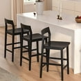 thumbnail image 1 of EYYTHUNG Farmhouse Wooden Bar Stools Set of 3, Mid Century Modern Counter Height Stools with Solid Wood Legs & Back, 25" Armless Barstools Chairs, Black, 1 of 7