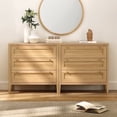thumbnail image 1 of EYYTHUNG Modern Chest of Drawers Cabinet Wood with Golden Handles Set of 2, Natural Oak, 1 of 8