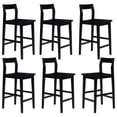 thumbnail image 1 of EYYTHUNG Modern Farmhouse Wooden Bar Stools Set of 6, 25-inch Mid Century Solid Wood Counter Height Stools with Back Support Barstools Chairs, Black, 1 of 7