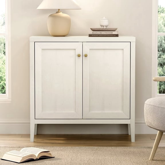 EYYTHUNG Sideboard Buffet Cabinets with Adjusable Shelves, Farmhouse Storage Cabinet, Credenza, Accent Cabinet, Kitchen Coffee Bar Console Table, Antique White