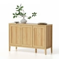 thumbnail image 1 of EYYTHUNG Sideboard Storage Cabinets with 3 Doors, Farmhouse Buffet Cabinets with Adjustable Shelves, Wooden Media Console Credenza Console Table, Natural Oak, 1 of 6