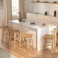 thumbnail image 1 of EYYTHUNG Wood Bar Stool Set of 4, 24-Inch Farmhouse Counter Height Stool Chairs with Ergonomic Curved Back & Solid Wood Legs, Rustic Kitchen Bar Chair, Natural Oak, 1 of 8