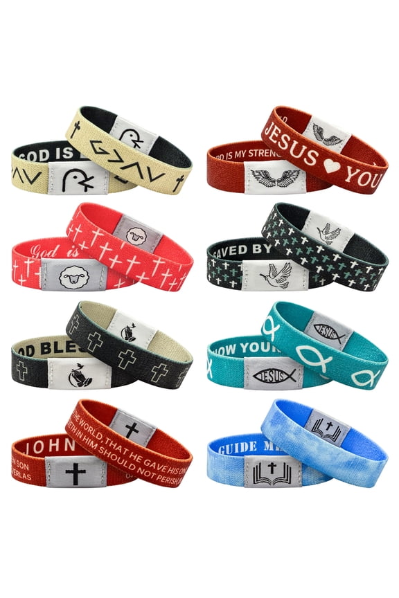 NFC Bible Verse Bracelet - 40Pcs Colorful Religious Bible Verse Nfc Bracelet Set Inspirational Christian Friendship Accessory for Men Women Adult Kid Birthday Jewelry Gift Party Supply Y101