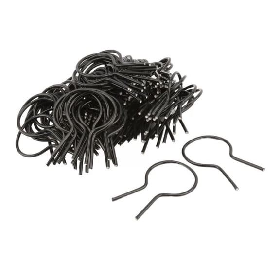 EZ 2" (1 7/8" OD) x 8 Gauge Preformed Steel Tie Wire - Fence Ties - 100 Pack (Black Vinyl Coated)