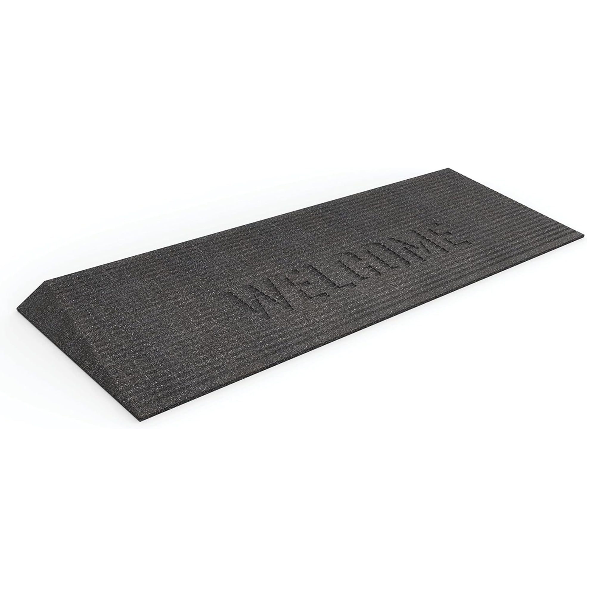 EZ-ACCESS 1.5 Inch Black Rubber Angled Welcome Entry Mat
