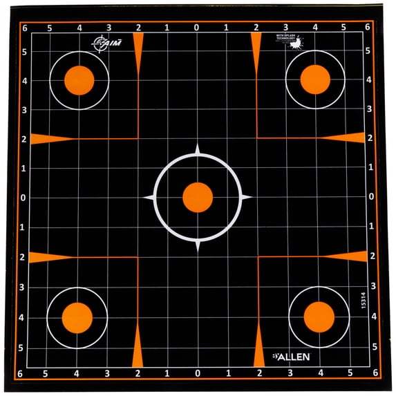 EZ-Aim Adhesive Splash Sight-In Grid Target, Black, 12x12