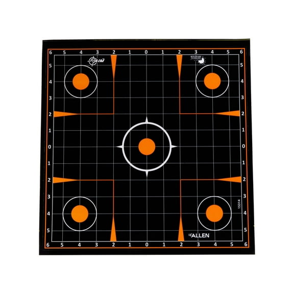 EZ-Aim Adhesive Splash Sight-In Grid Target, Black, 12x12