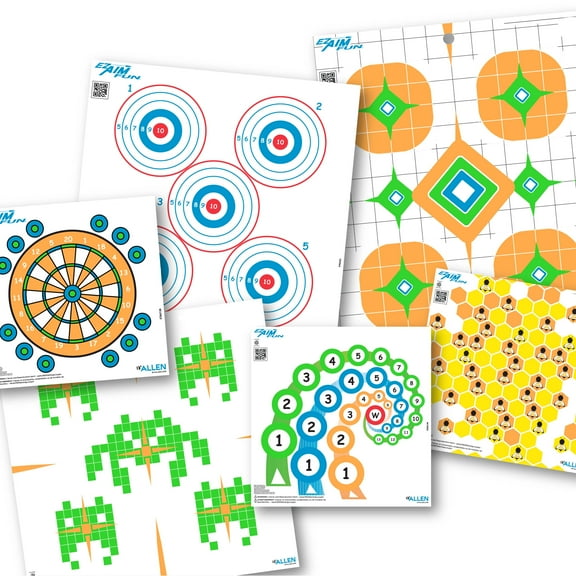 EZ Aim Fun Assorted Paper Target Pack, 12-Pack, Multi-Color, 0.2 lb