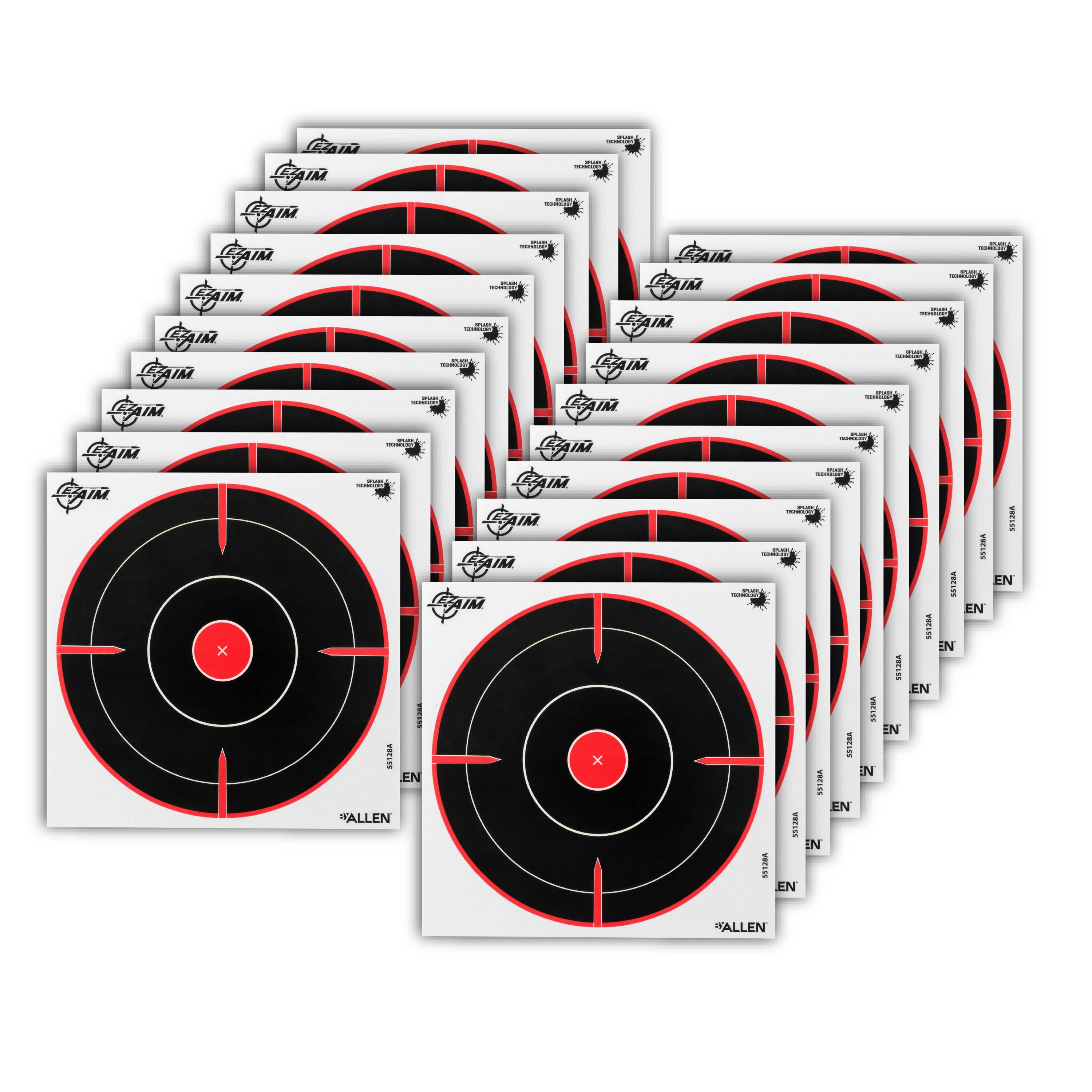EZ Aim Splash Bullseye Targets, 8 x 8 Inch, 20 Pack