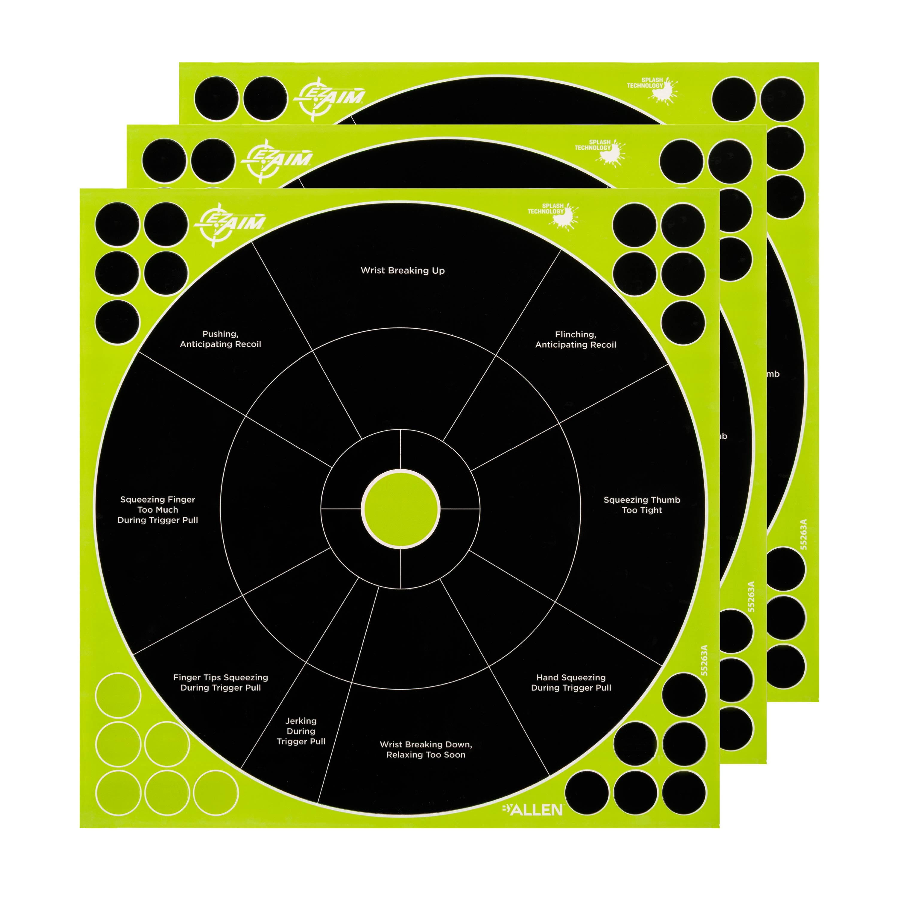 EZ Aim Splash Adhesive Trainer Targets, 12 x 12 Inch, 3 Pack