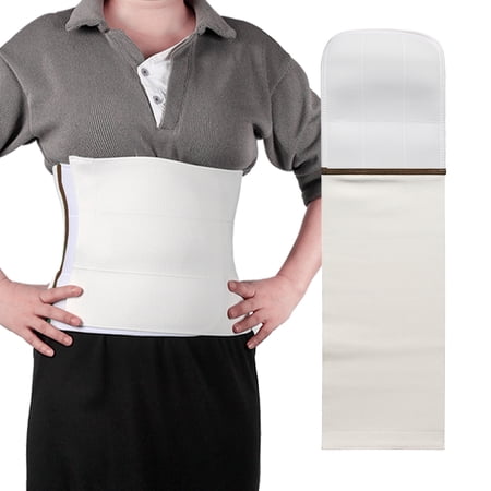 EZ Assistive Abdominal Binder 9" Wide Belly Wrap ,  Low Back Support Post Surgery  Stomach Compression for Hernia Surgey Abdominal Injuries, Natural Birth Latex-Free (Size XXL 38-46 “)