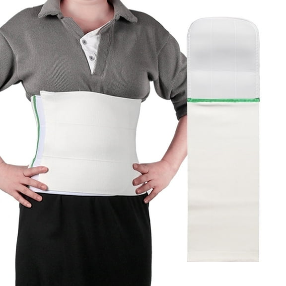 EZ Assistive Abdominal Binder Lower Waist Support Belt, White, Size L, 1 Count