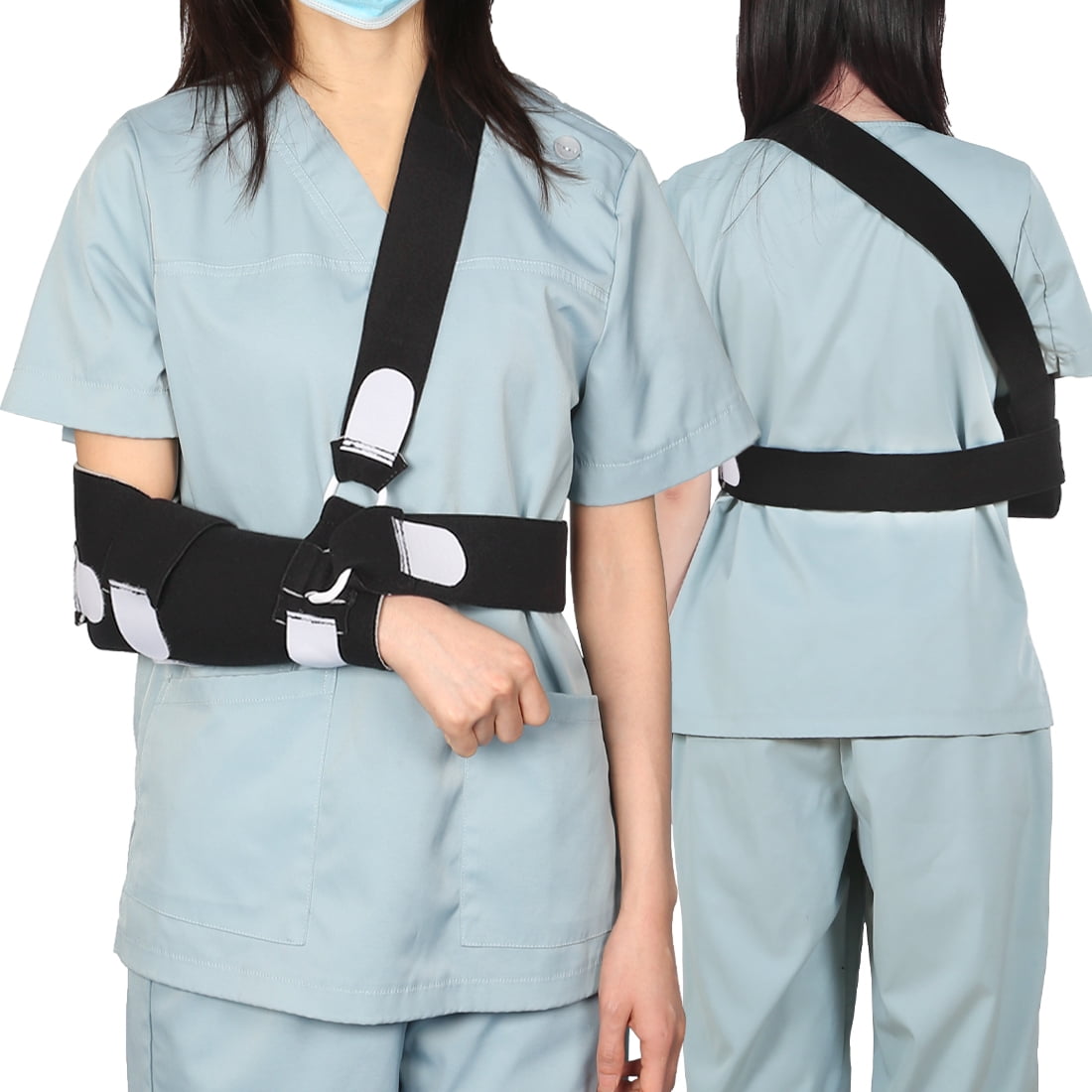 EZ Assistive Arm Sling for Shoulder Injury with Wrist Belt, Adjustable Shoulder Sling, Left or Right Arm Sling