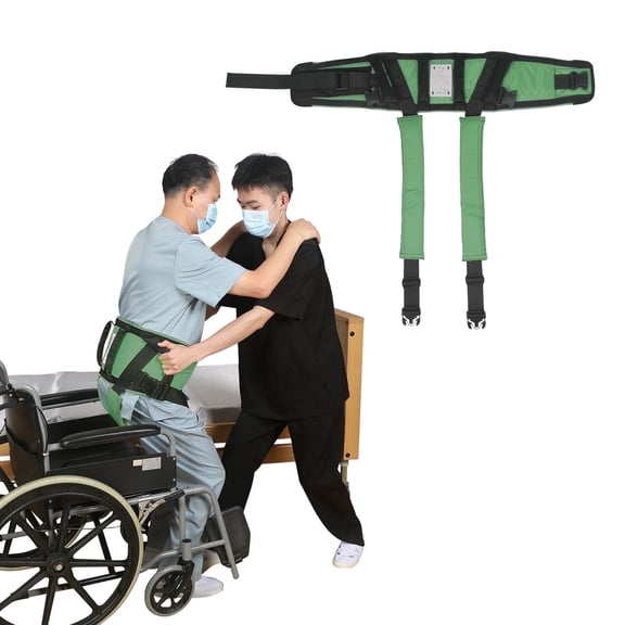 EZ Assistive Gait Belt with Handles and Leg Straps, Nylon Transfer Belt with Buckle for Elderly Mobility Support, Size L