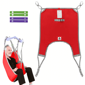 EZ Assistive Patient Lift Divided Leg, Lower Back Polyester Lift Sling 500lb Capacity Red 1 Count
