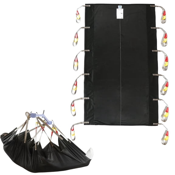 EZ Assistive Positioning Sling for Patient Transfer and Repositioning, 500lbs Capacity Breathable Polyester Mesh Lift Sling, 1 PC, Black, 74" x 42"