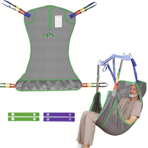 EZ Assistive Universal Full Body Hoyer Lift Sling, Patient Lift Sling with Mesh Fabric for Transfer Aids, Toileting Sling, 500lbs Weight Capacity (Large)
