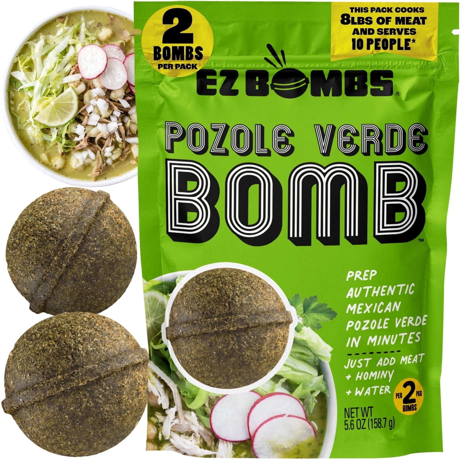 EZ Bombs Pozole Verde Bomb Seasoning, 2 Pack – Authentic Mexican Soup Mix for Traditional Pozole Verde , Made with Herbs & Spices for Quick and Flavorful Meals