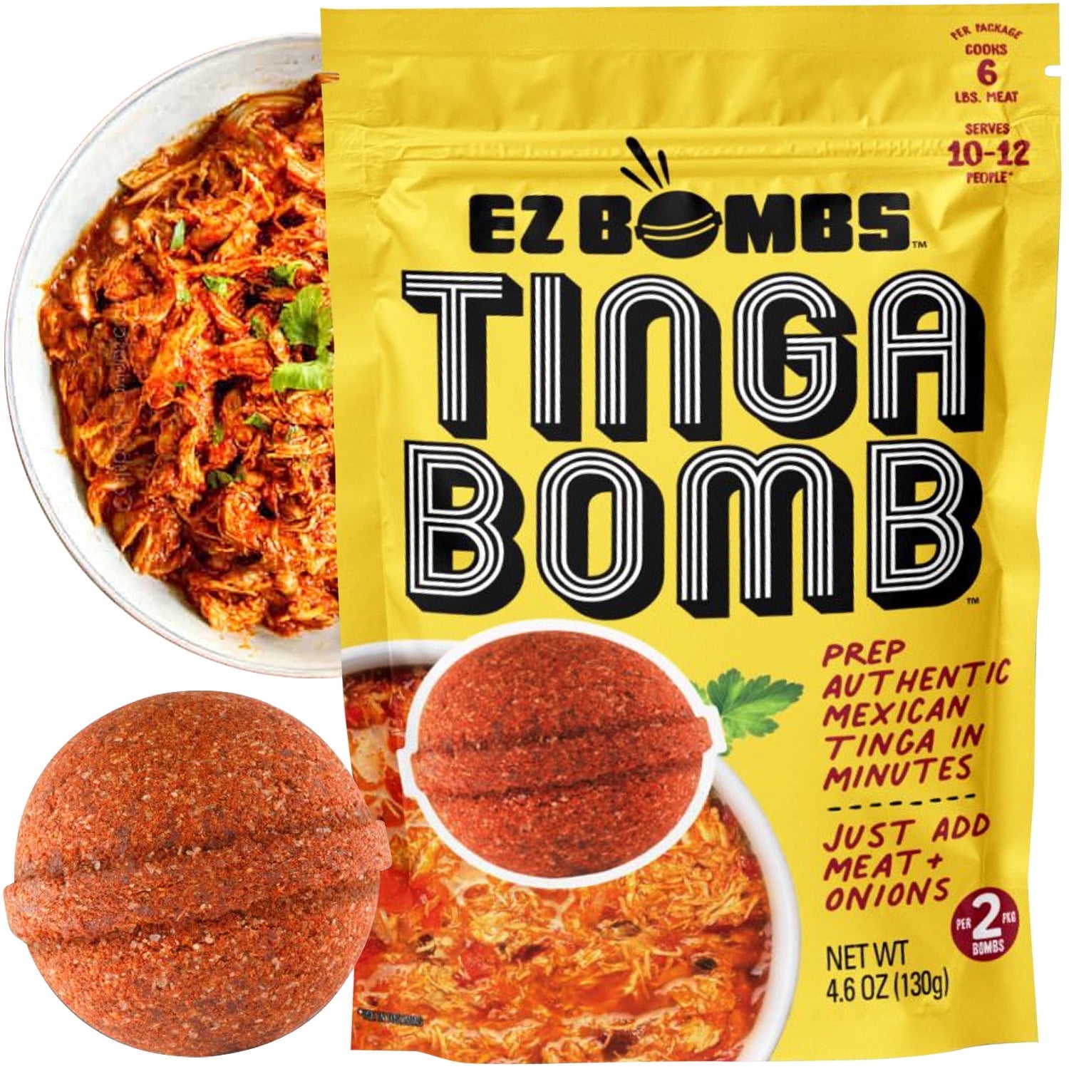 EZ Bombs Tinga Bomb Seasoning Pack of 2 Authentic Mexican Spicy Smoky Tangy Flavor for Tacos Tostadas Tortas