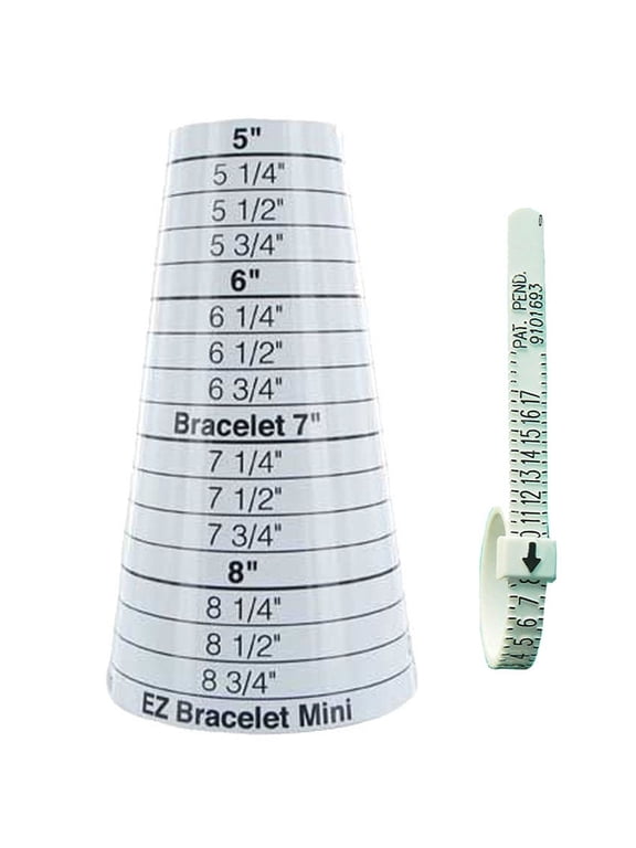 EZ Bracelet Sizer Gauge and Strip Plastic Ring Finger Gauge