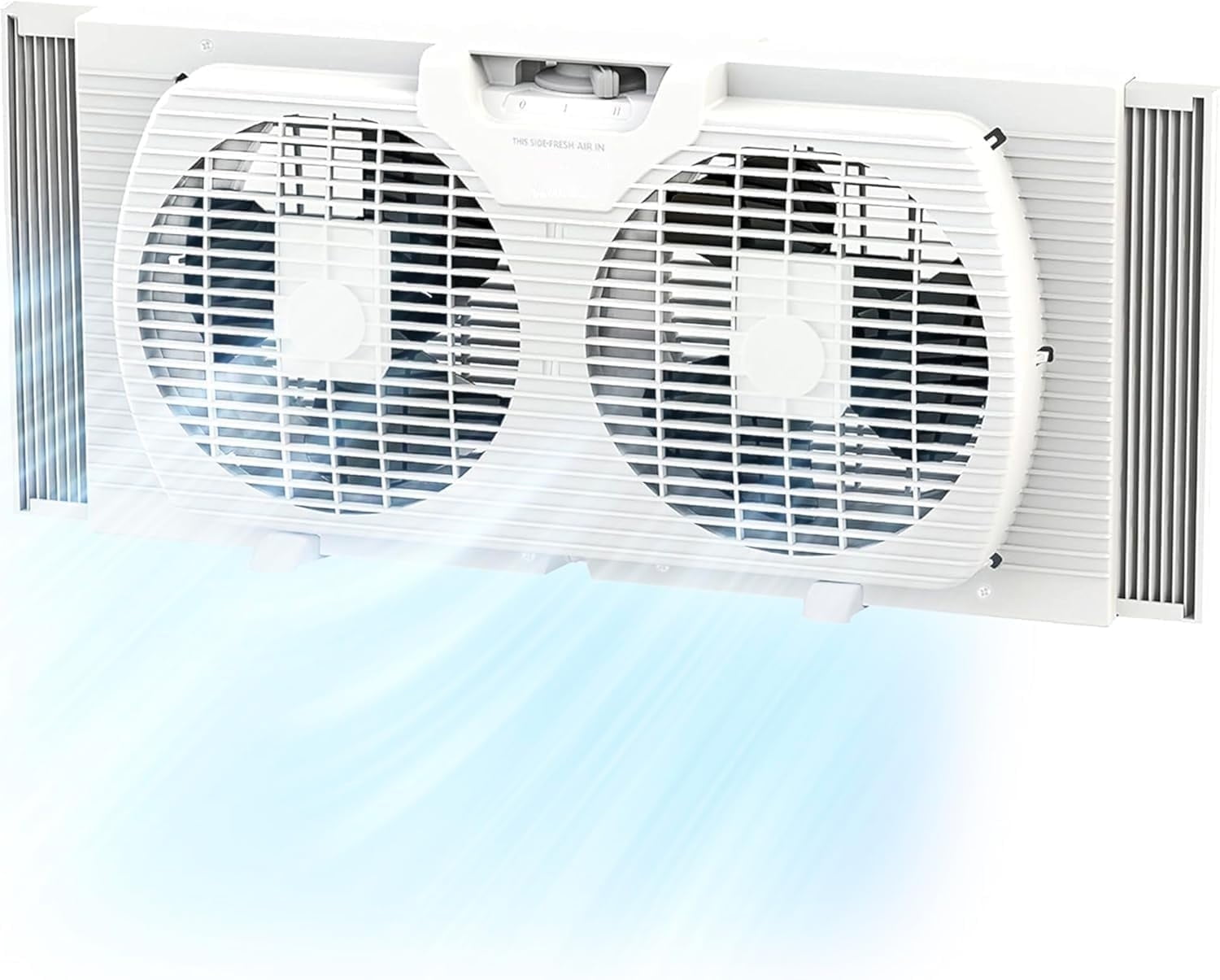 EZ-Chill 9" Twin Window Fan with Manually Reversible Airflow Control, Auto-Locking Expanders