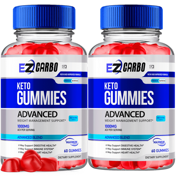 EZ Carbo Keto Gummies Maximum Strength 1000MG Apple Cider Vinegar 2 Pack