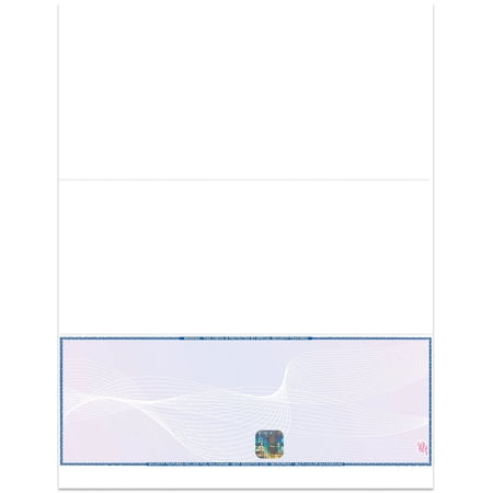 EZ Checks Blank Hologram High Security Business Checks | Check at Bottom (Blue/Maroon) | 500 Sheets