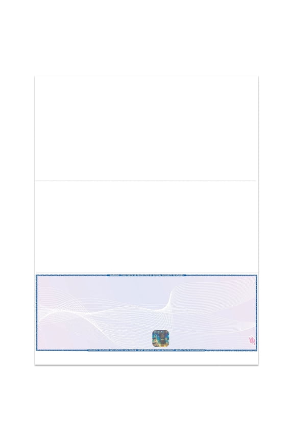 Blank Hologram High Security Business Checks | Check at Bottom (Blue/Maroon) | 500 Sheets