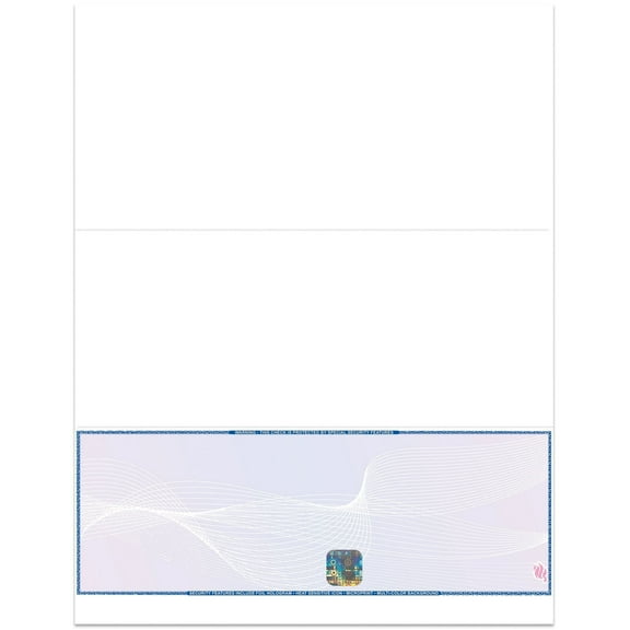 EZ Checks Blank Hologram High Security Business Checks | Check at Bottom (Blue/Maroon) | 500 Sheets