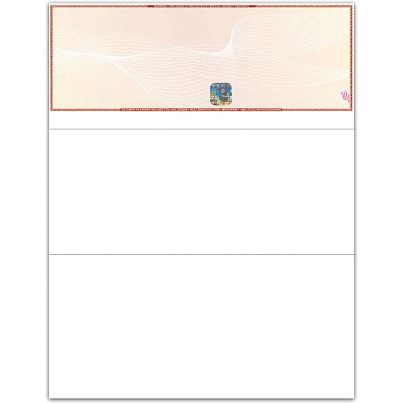 EZ Checks Blank Hologram High Security Laser Business Checks | Check at Top (Brown/Yellow) | 500 Sheets | Compatible with QuickBooks