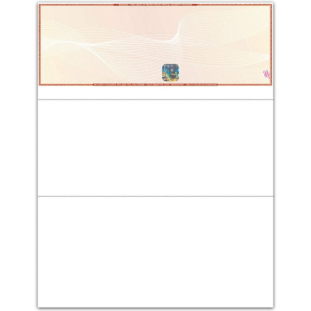 EZ Checks Blank Hologram High Security Laser Business Checks | Check at Top (Brown/Yellow) | 500 Sheets | Compatible with QuickBooks