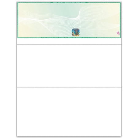 EZ Checks Blank Hologram High Security Laser Business Checks | Check at Top (Green/Yellow) | 500 Sheets | Compatible with QuickBooks