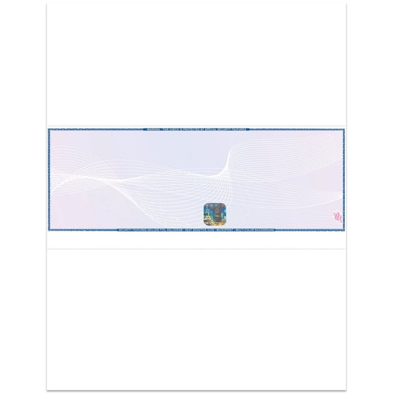 EZ Checks Blank Hologram High Security Laser Business Checks | Check in Middle (Blue/Maroon) | 500 Sheets | Compatible with Sage