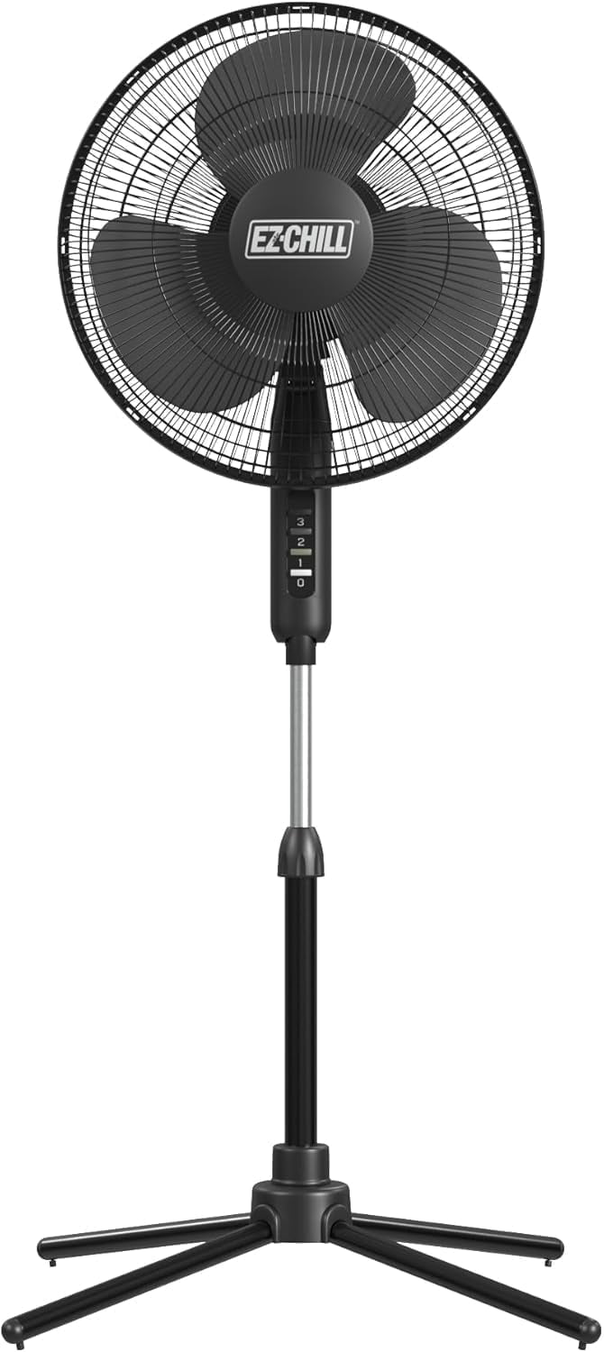 EZ-Chill 16” Oscillating 3-Speed Pedestal Fan