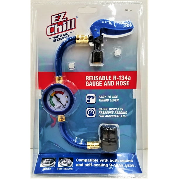 EZ Chill A/C Recharge Reusable R134a Gauge and Hose