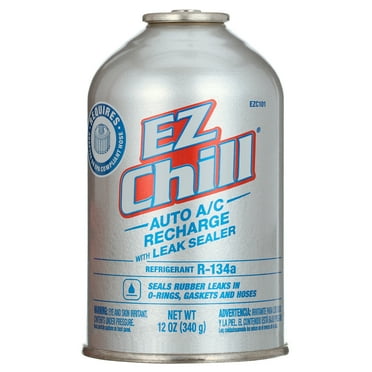 EZ Chill R134a AC Recharge with Leak Sealer (12 oz), Car Air Conditioning, Refrigerant Repair Kit