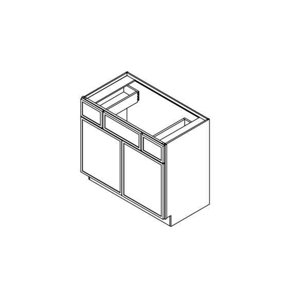 EZ Click Forte Glacier - Vanity Drawer Sink Base Cabinet