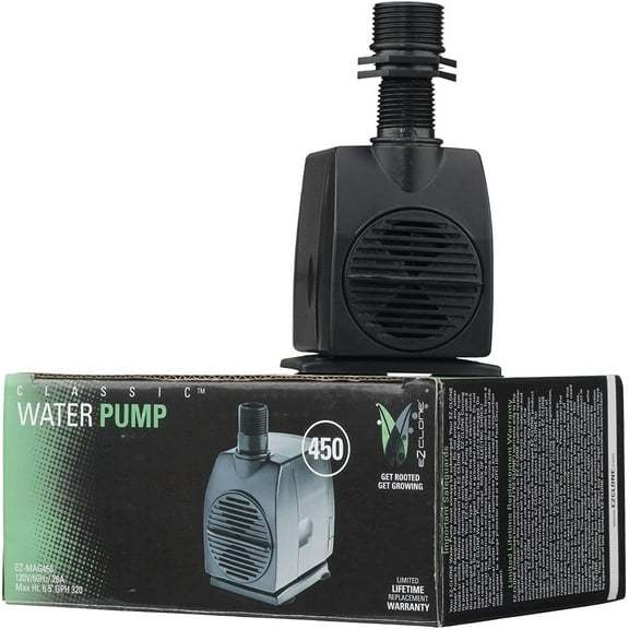 EZ Clone 706440 Water Pump 450 (320 GPH) for 9, 16, and 32 Units, Small