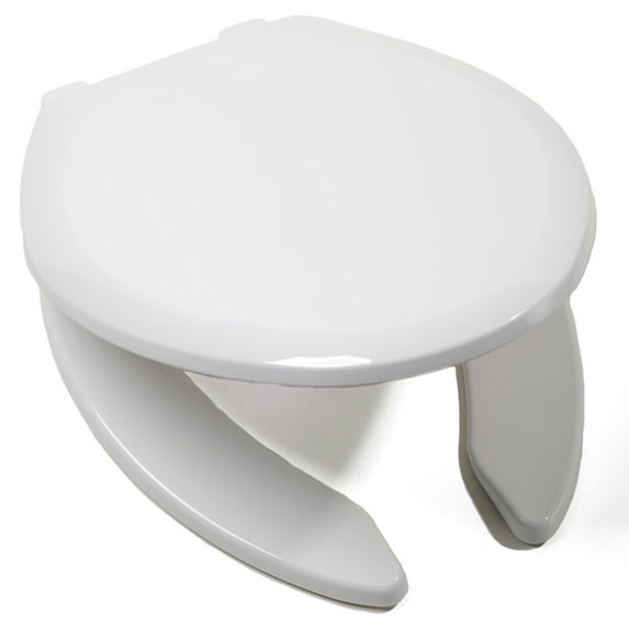 EZ Close Premium Plastic Seat, White, Elongated Open Front with Cover,PartNo C2