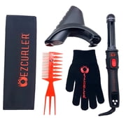 EZ Curler Set Bundle Rotating 1 Tourmaline Cylinder Adjuztable Digital Temperature with Holder