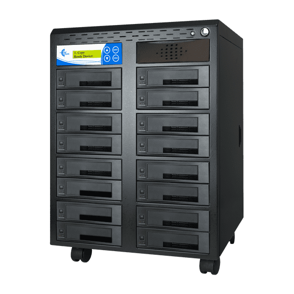EZ DUPE 1 to 15 SSD HDD Hard Drive Duplicator - 9GB/Min - Standalone Copier and Sanitizer/Eraser for Multiple SATA 3.5 Disk & 2.5 Solid State Drives at copy speed up to 150MB/Sec (H15HSATB)